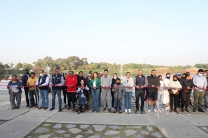 Eduardo Rivera entrega rehabilitación del Parque Centenario Laguna de Chapulco