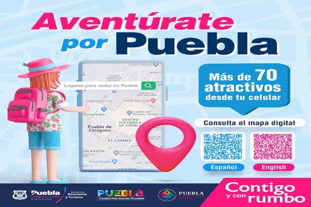 Secretaría de economía y turismo lanza mapa virtual con diversos atractivos de Puebla