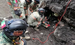 Guardia Nacional y Ejército activan planes GN-A y DN-III-E, tras deslave de cerro en Jilotzingo