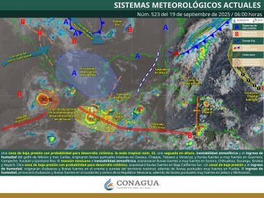 Lluvias intensas en zonas de Oaxaca, Chiapas, Tabasco y Veracruz