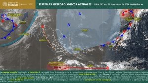 Se prev&eacute;n lluvias puntuales intensas en zonas de Veracruz y Oaxaca, as&iacute; como lluvias puntuales muy fuertes en zonas de Tabasco y Chiapas