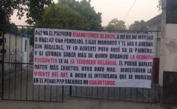 “Te vas a quedar sin alcaldes” amenazan a Cuauhtémoc Blanco en Morelos con narcomanta