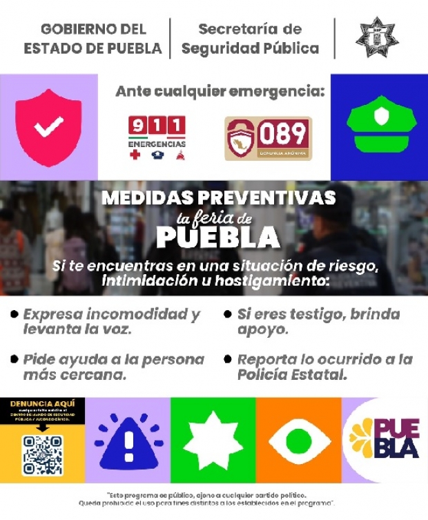 Medidas de autocuidado para asistentes a la Feria de Puebla