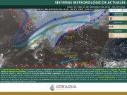 Lluvias puntuales fuertes en el noroeste, norte y occidente del país, además de posible caída de nieve o aguanieve en sierras de Sonora, Sinaloa, Durango Y Chihuahua