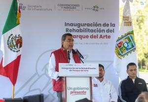 Inaugura Sergio Salomón rehabilitación del Parque del Arte; anuncia plan de videovigilancia para estos espacios