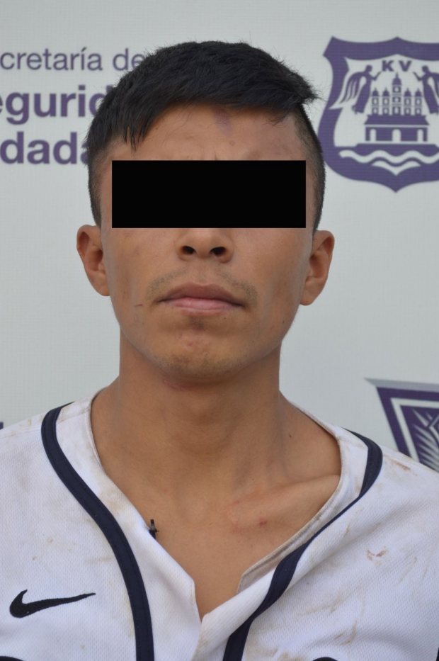 Detuvo SSC de Puebla a un hombre por robo a casa habitación, delitos contra la salud y lesiones cometidas contra un policía municipal