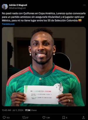 Prensa de Colombia revienta a Julián Quiñones por su ridículo con Selección Mexicana