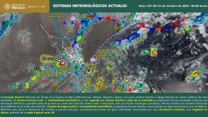 Se pronostican lluvias puntuales intensas en Coahuila, Nuevo Le&oacute;n, Tamaulipas, Durango, Zacatecas y San Luis Potos&iacute;, as&iacute; como vientos fuertes en el norte de M&eacute;xico con posibles torbellinos en el norte de Coahuila