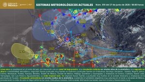 Se pronostican lluvias puntuales muy fuertes en zonas de Veracruz, Guerrero, Oaxaca y Chiapas