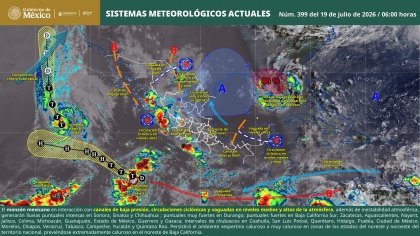 Se pronostican lluvias puntuales intensas en zonas de Chihuahua, Sonora y Sinaloa