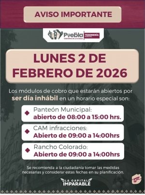 Informa Gobierno de Pepe Chedraui horarios en m&oacute;dulos de cobro para el 2 de febrero