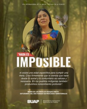 Anel V&aacute;zquez, estudiante BUAP de origen totonaco que pone en alto la ciencia