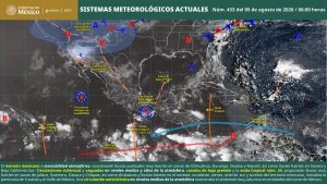 Lluvias puntuales muy fuertes en zonas del norte del pa&iacute;s y el litoral del pac&iacute;fico mexicano