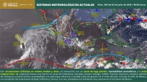 Lluvias puntuales muy fuertes en Chihuahua, Durango, Sinaloa, Hidalgo, Puebla, Tlaxcala, Guerrero y Oaxaca