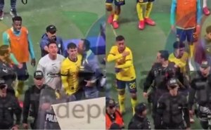 Jugadores del América y afición de Chivas se encaran al finalizar el Clásico; Kevin Álvarez termina con una herida