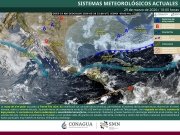 Se prev&eacute;n lluvias fuertes en el noroeste, occidente, sur y sureste de M&eacute;xico, siendo muy fuertes en Sonora, Chihuahua y Durango
