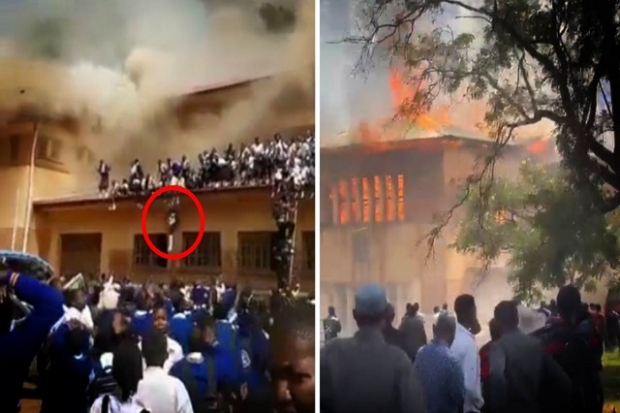 Más de 90 niñas saltan del techo de escuela para salvarse de incendio