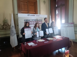 Firman Ayuntamiento de Puebla y NAFIN convenio para fortalecer a emprendedores