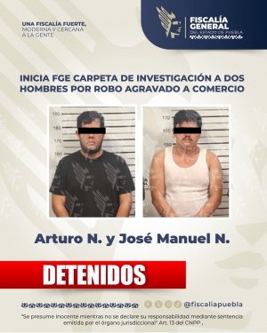 Inicia FGE carpeta de investigaci&oacute;n a dos hombres por robo agravado a comercio