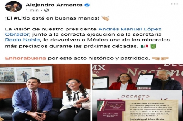 Armenta confirma liderazgo y trabajo por México