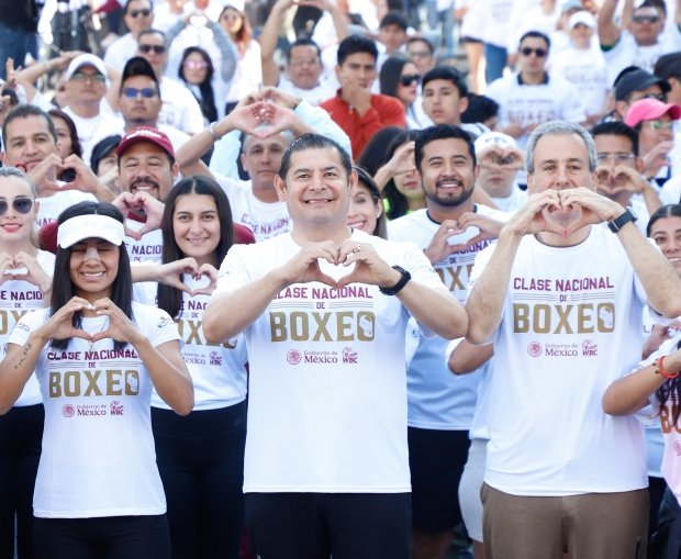 Por la paz y contra las adicciones, Puebla se unió a Clase Nacional de Boxeo de la presidenta Sheinbaum