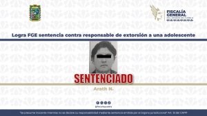 Logra FGE sentencia contra responsable de extorsi&oacute;n a una adolescente